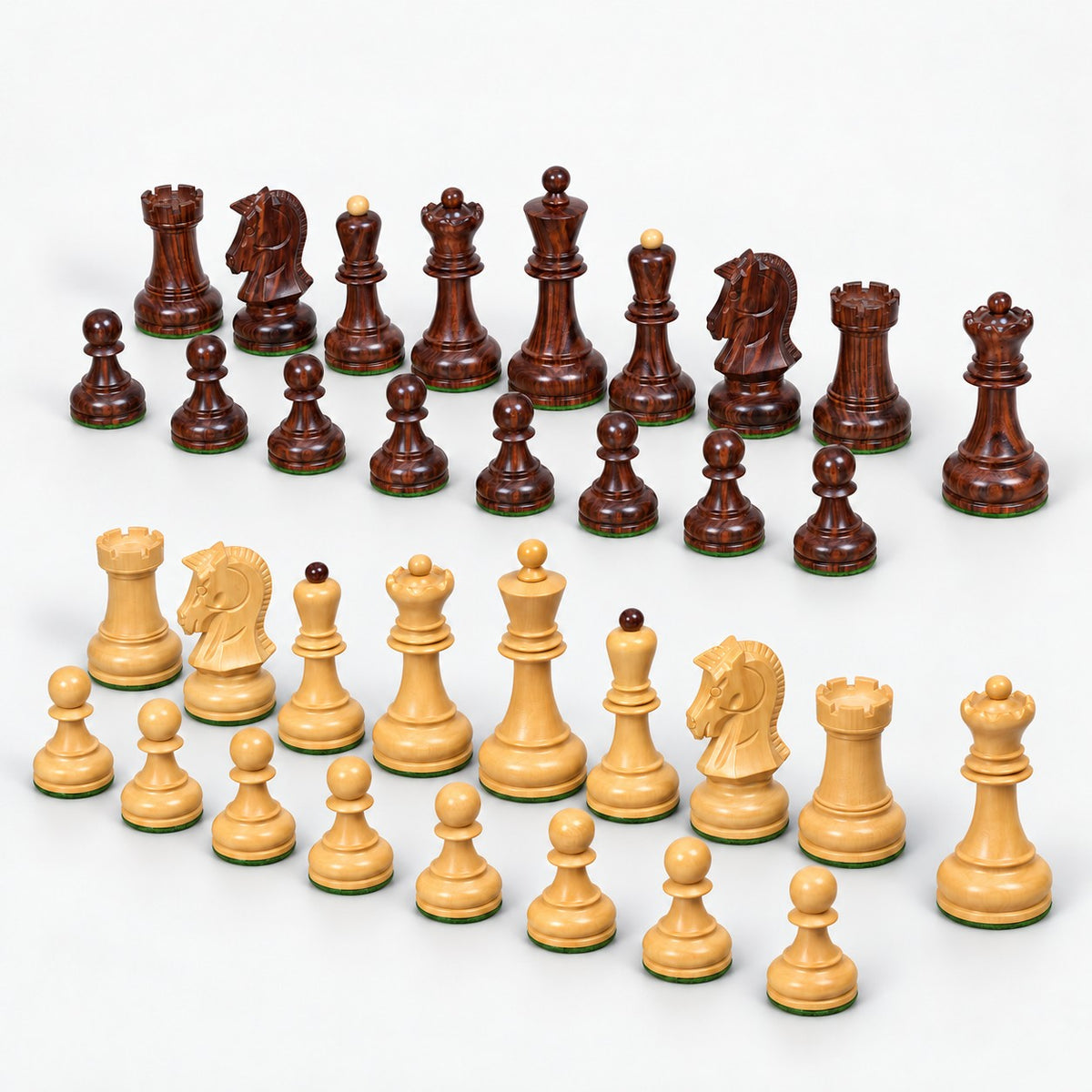 1970s Dubrovnik Chess Pieces Only - Rosewood & Boxwood, 3.8" King - complete set