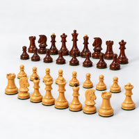 1970s Dubrovnik Chess Pieces Only - Rosewood & Boxwood, 3.8" King - side view of the pieces