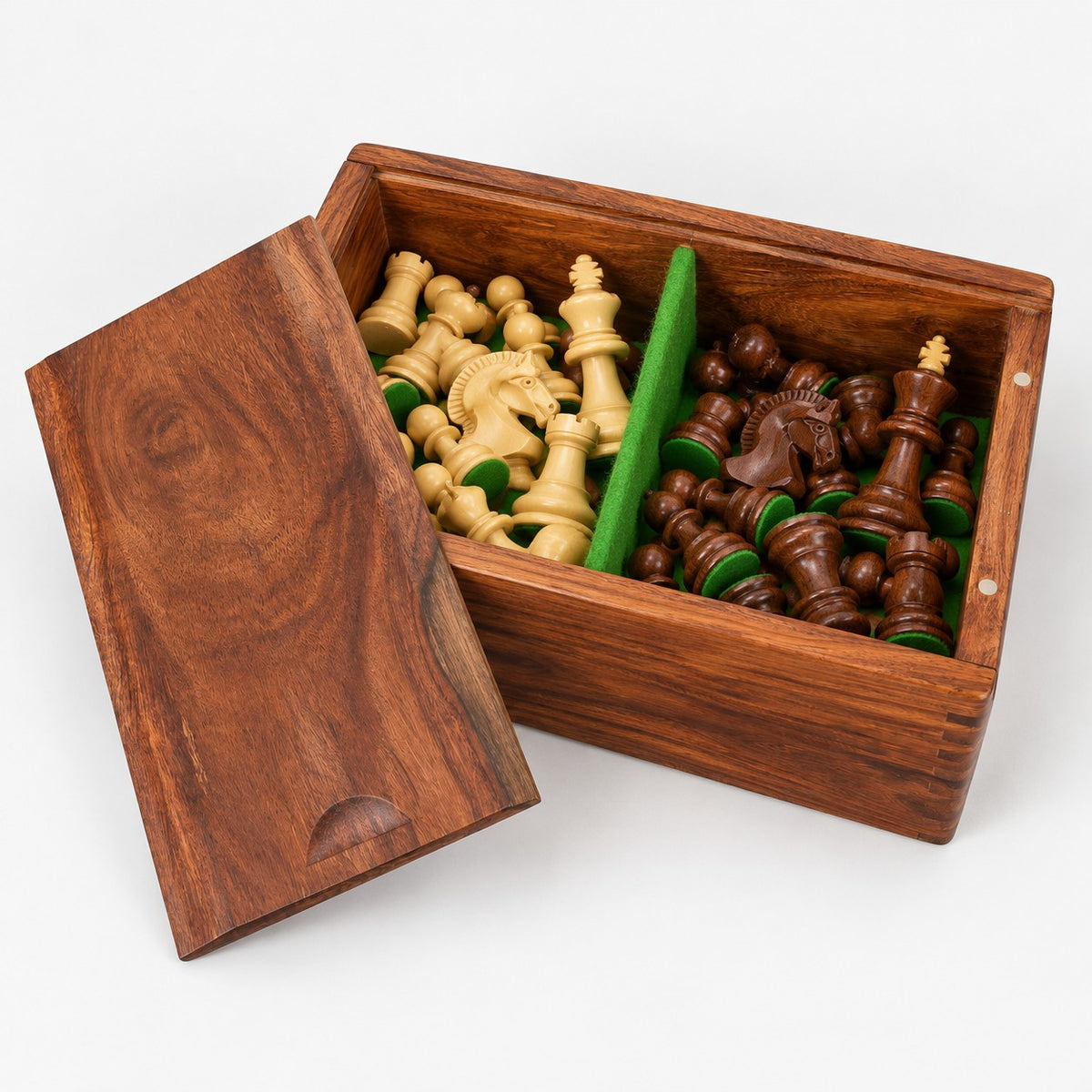 2.6-Inch Russian Zagreb Chess Set Combo - Golden Rosewood Pieces with Board and Storage Box - storage box
