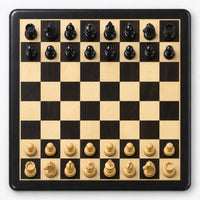 3.8-Inch Tournament Chess Set with Ebonized Boxwood Pieces, Chessboard & Storage Box - chessboard top view