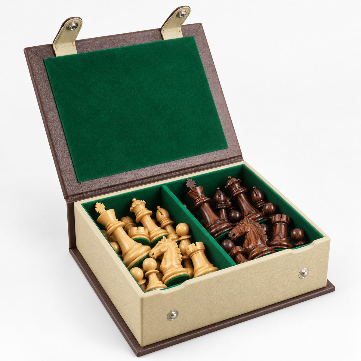 3.9-Inch Exclusive Alban Staunton Chess Set - Rosewood Pieces with Board & Storage Box - storage box