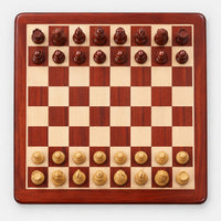 3.9" Heritage Series Staunton Chess Set - Bud Rosewood Pieces with 21" Chess Board & Storage Box - chessboard top view