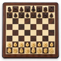 4.1" Pro Staunton Weighted Rosewood Chess Pieces Set with 21" Chess Board and Wooden Storage Box Combo - chessboard top view