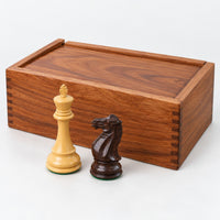 4.1" Pro Staunton Weighted Rosewood Chess Pieces Set with 21" Chess Board and Wooden Storage Box Combo - storage box