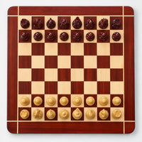 4.3-Inch Napoleon Luxury Staunton Bud Rosewood Chess Set with 23-Inch Board & Storage Box - chessboard top view
