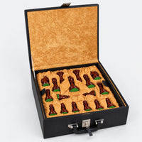 4.6-Inch Prestige Luxury Staunton Chess Set Combo with Bud Rosewood Pieces, Chessboard & Storage Box - storage box