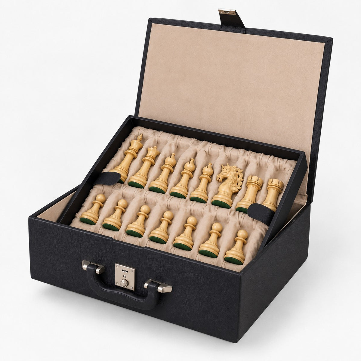 4.6-Inch Spartacus Luxury Staunton Chess Set Combo with Bud Rosewood Pieces, Chess Board, and Storage Box - storage box