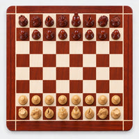 Arthur Luxury Staunton Chess Set - Bud Rosewood Pieces with 23-Inch Wooden Board & Storage Box - chessboard top view