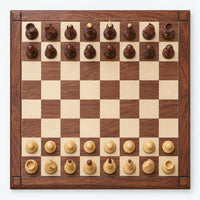 Averbakh Soviet Russian Chess Set with Golden Rosewood Pieces and 21-Inch Drueke-Style Golden Rosewood Board - chessboard top view