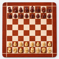 Dragon Luxury Staunton Chess Set with Bud Rosewood Pieces, 23-Inch Chessboard & Premium Storage Box - chessboard top view
