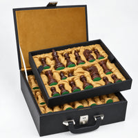 Fierce Knight 4-Inch Staunton Chess Set with Rosewood Pieces, Chessboard and Storage Box - storage box