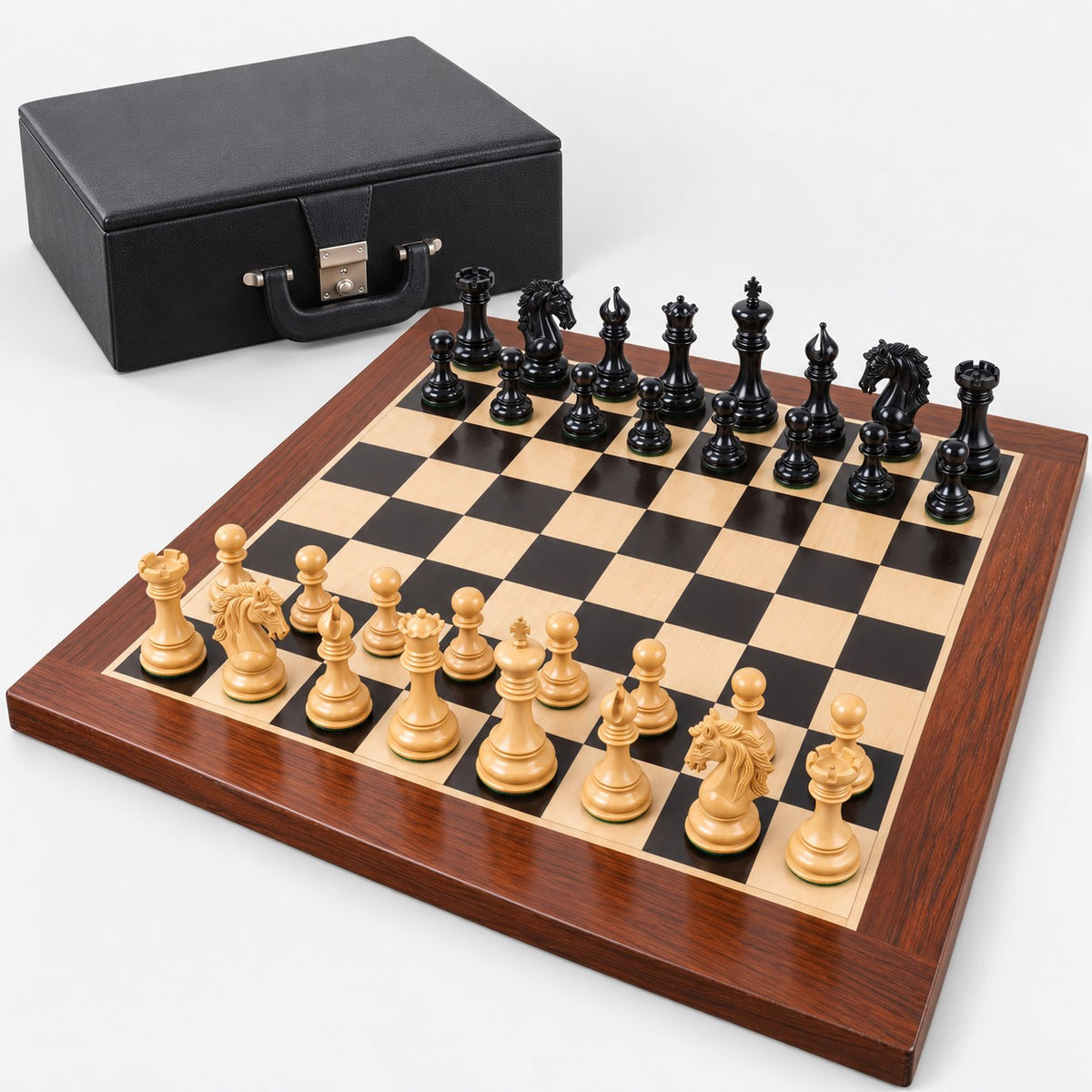 Goliath Series Luxury Staunton Chess Set with Ebony Wood Pieces, Board & Storage Box - complete set