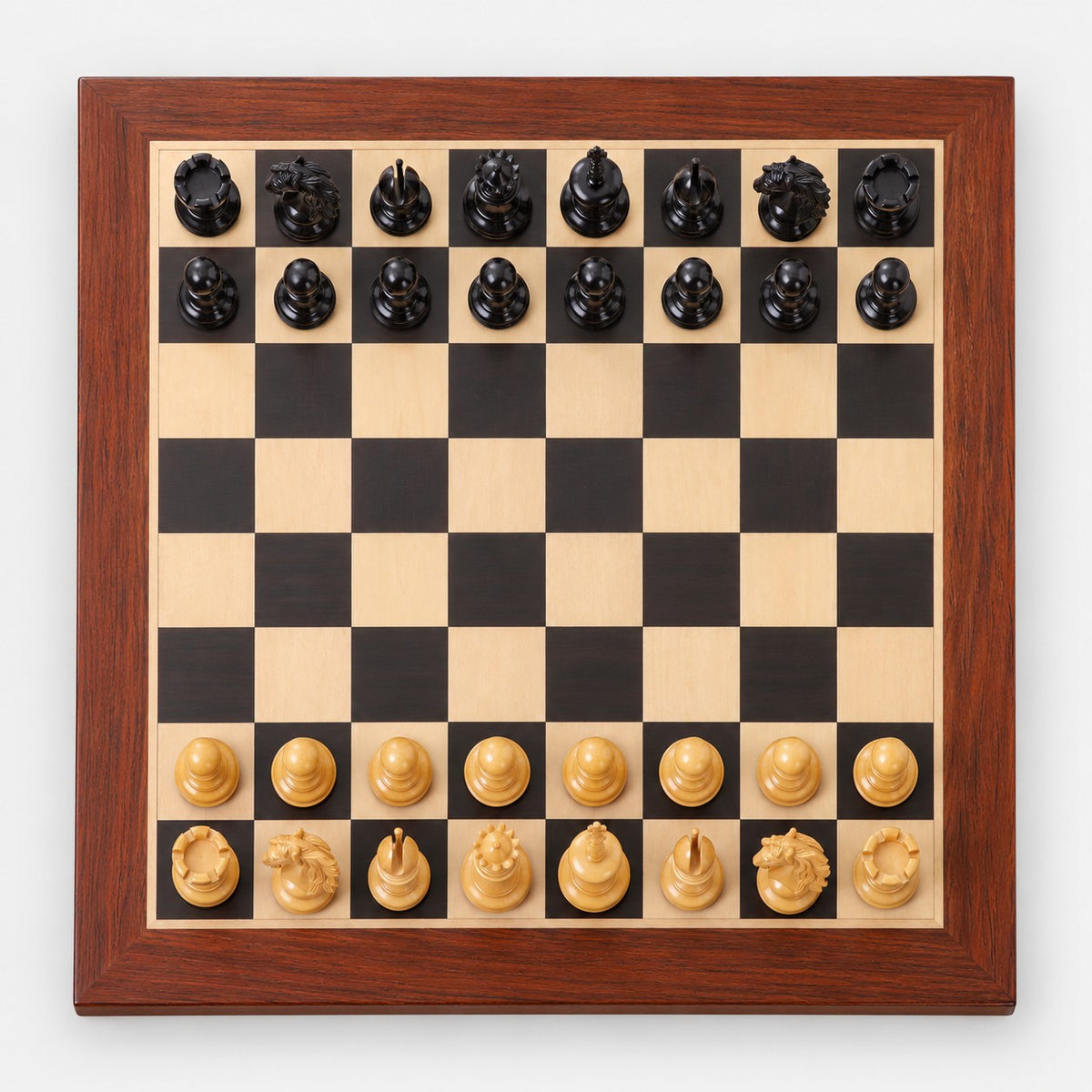 Goliath Series Luxury Staunton Chess Set with Ebony Wood Pieces, Board & Storage Box - chessboard top view