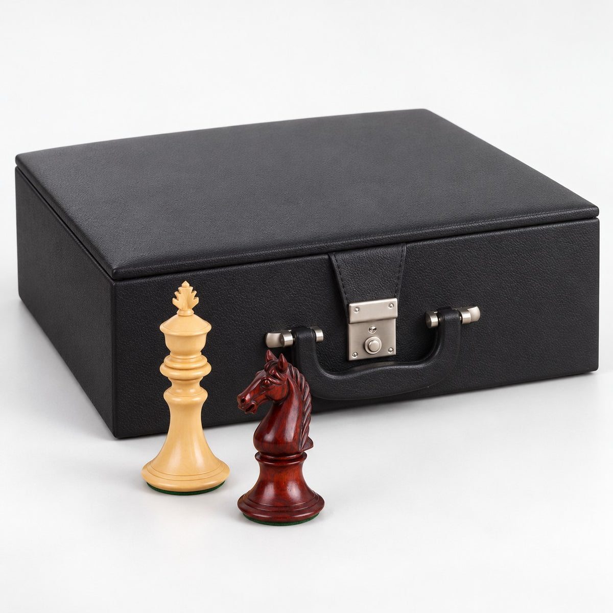 Luxury 4.3-Inch Aristocrat Series Staunton Chess Set - Bud Rosewood & Boxwood Pieces with Board and Storage Box - storage box