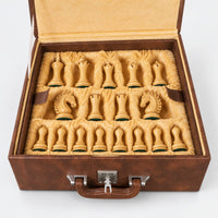 Luxury 4.6-Inch Avant-Garde Ebony Staunton Chess Set with Printed Burl Chessboard and Storage Box - storage box