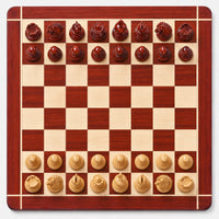 Luxury 4.6-Inch Mogul Staunton Bud Rosewood Chess Set with Chessboard and Storage Box - chessboard top view