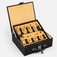 Premium Chamfered Base Staunton Chess Set - Ebony Wood Pieces with Board and Storage Box - storage box