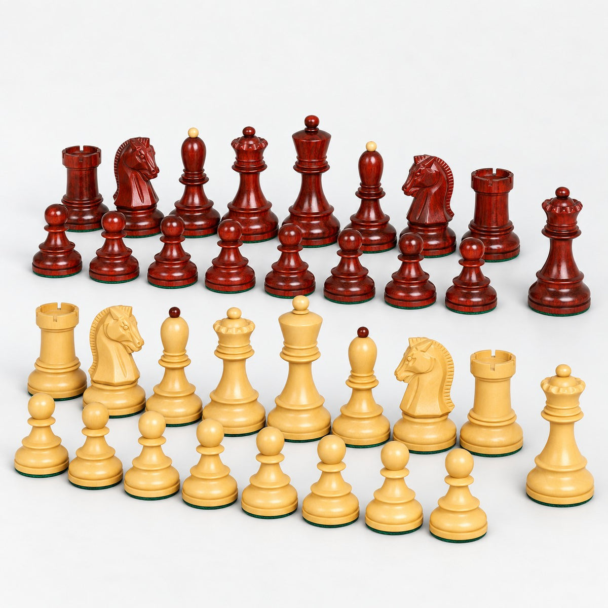 Vintage 1950s Fischer Dubrovnik Chess Pieces Only - Bud Rosewood & Boxwood - 3.8-Inch King - complete set