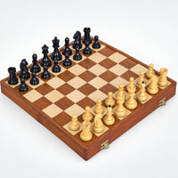 Vintage 1950s Fischer Dubrovnik Combo Chess Set with Folding Golden Rosewood & Maple Board - complete set