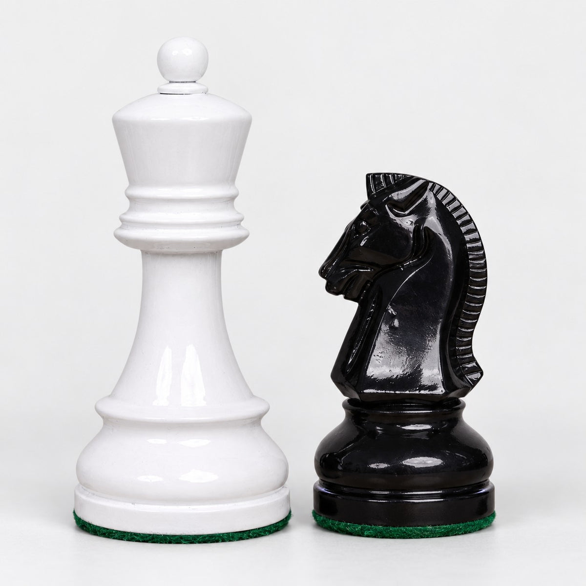 Vintage 1950s Fischer Dubrovnik Painted Chess Set - Chess Pieces Only, 3.8-Inch King - king and knight close-up