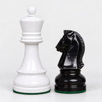 Vintage 1950s Fischer Dubrovnik Painted Chess Set - Chess Pieces Only, 3.8-Inch King - king and knight close-up