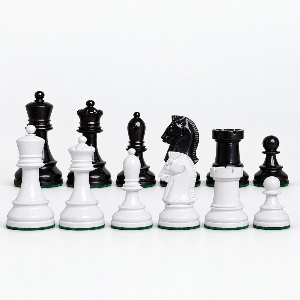 Vintage 1950s Fischer Dubrovnik Painted Chess Set - Chess Pieces Only, 3.8-Inch King - pieces lineup