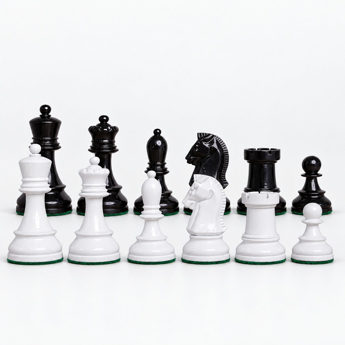 Vintage 1950s Fischer Dubrovnik Painted Chess Set - Chess Pieces Only, 3.8-Inch King - pieces lineup