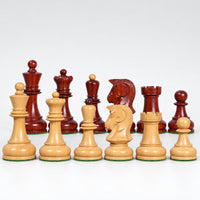 Vintage 1970s Dubrovnik Chess Pieces Only - Bud Rosewood & Boxwood, 3.8" King - pieces lineup